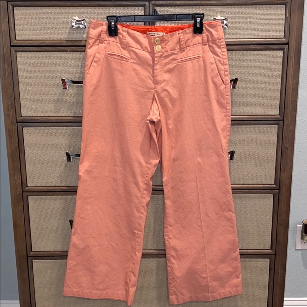 Nanette Lepore Coral Subtle Striped Pants; sz 8